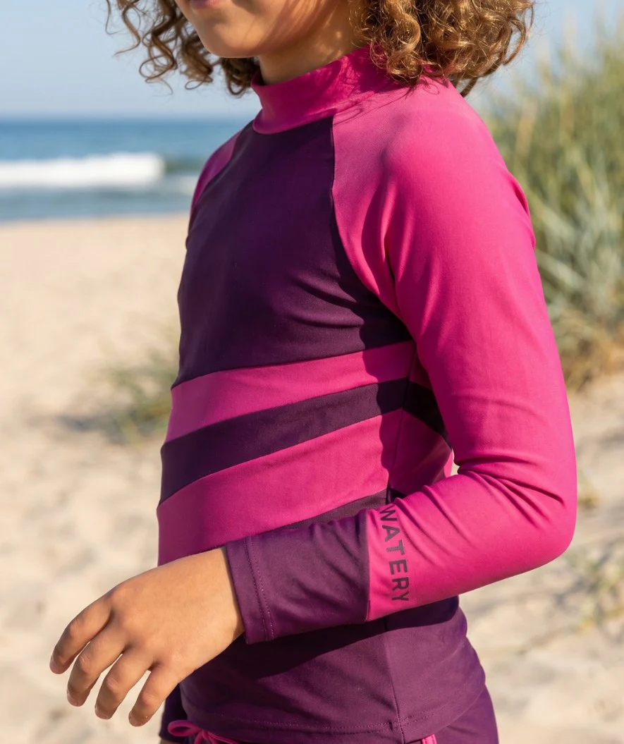 Watery UV-trøje til børn - Manami Langærmet Rashguard - Lilla - Image 5